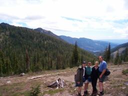 Forrest, Tamara, Kathy, and Eric after the 5000 foot saddle.